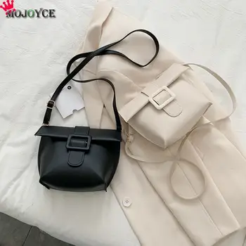 

Solid Crossbody Bags Women Casual Classic Texture Creative Design Chic PU Leather Female Buckle Sling Shoulder Pouch