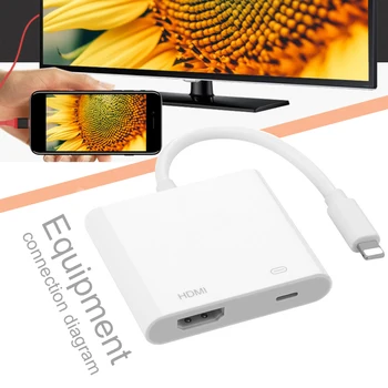 

HDMI Adapter for Lightning to Digital AV Converter USB Cable Connector Up to 1080P HD for iPhone X/11/8P/6S/7P/iPad Air/iPod
