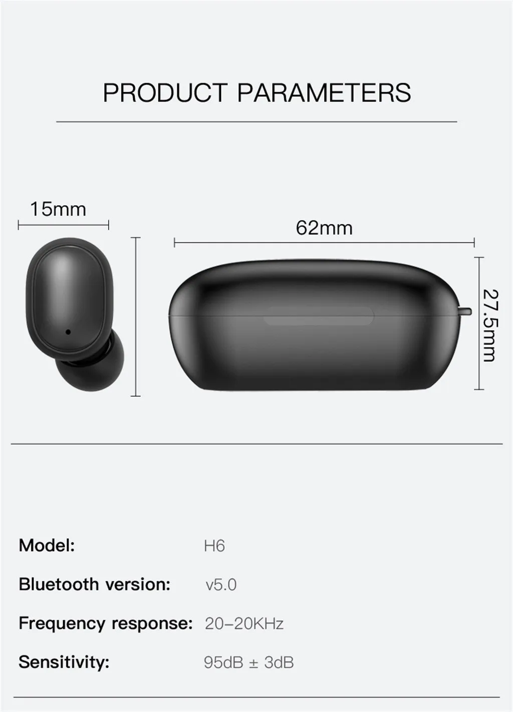 2020 новейшая мода высокое качество H6 беспроводные наушники Twins True Bluetooth 5 0 стерео