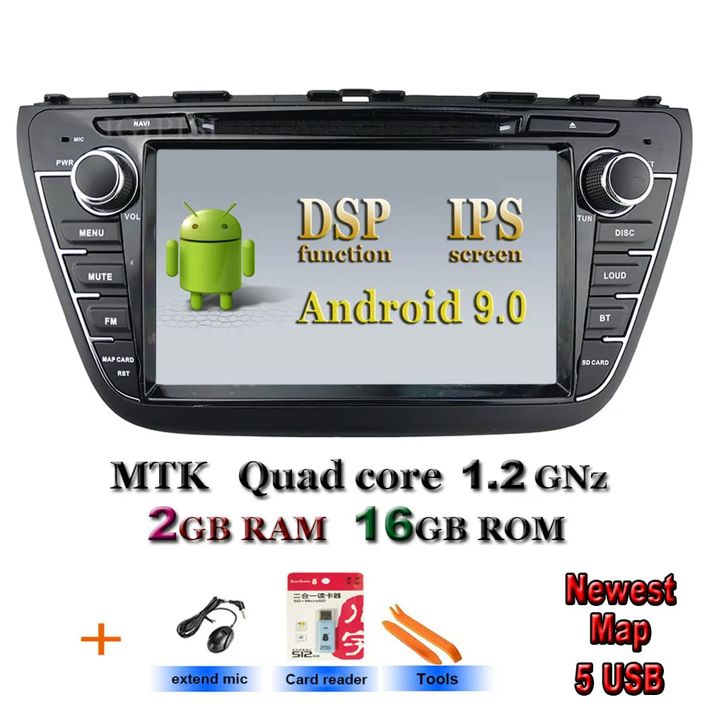 Android 9,0 Suzuki SX4 S Крест автомобильный dvd плеер Автомобильный RDS стерео gps навигации Аудио Видео 5USB DSP ips - Цвет: A7 Standard