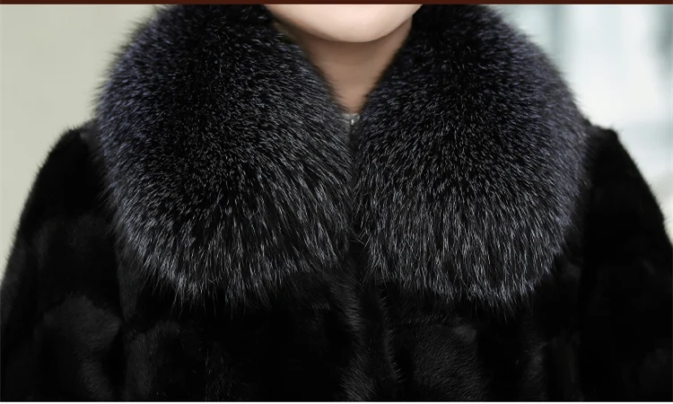 GOURS зимние женские меховые пальто и куртки черная кожаная одежда шуба из натуральной норки с лисьим меховым воротником теплые новые PG7808