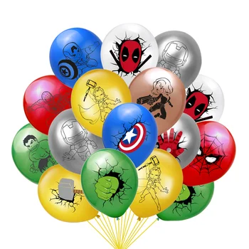 

12pcs 12inch Superhero Spiderman Iron Man Hulk Captain Ameirca Latex Balloon Kids Baby Shower Birthday Party Decor Toys Balloons