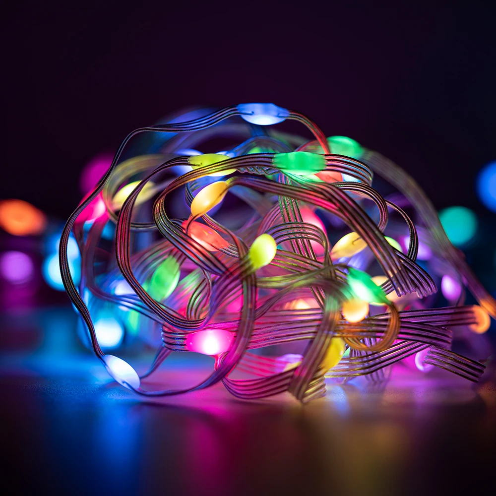 RGB светодиодная гирлянда WS2812B для вечеринки s BT музыкальное управление декор