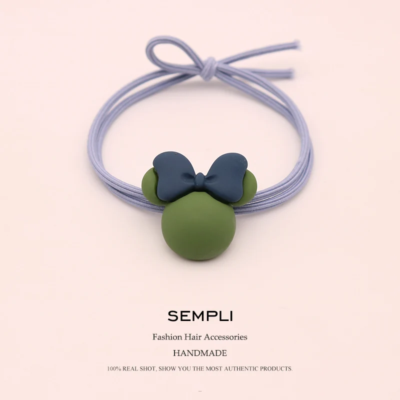 Blue Sempli Микки повязка на голову "Минни" резинки для женщин девочек нейлоновые эластичные резинки для волос Детские резинки для волос Новинка - Цвет: Blue