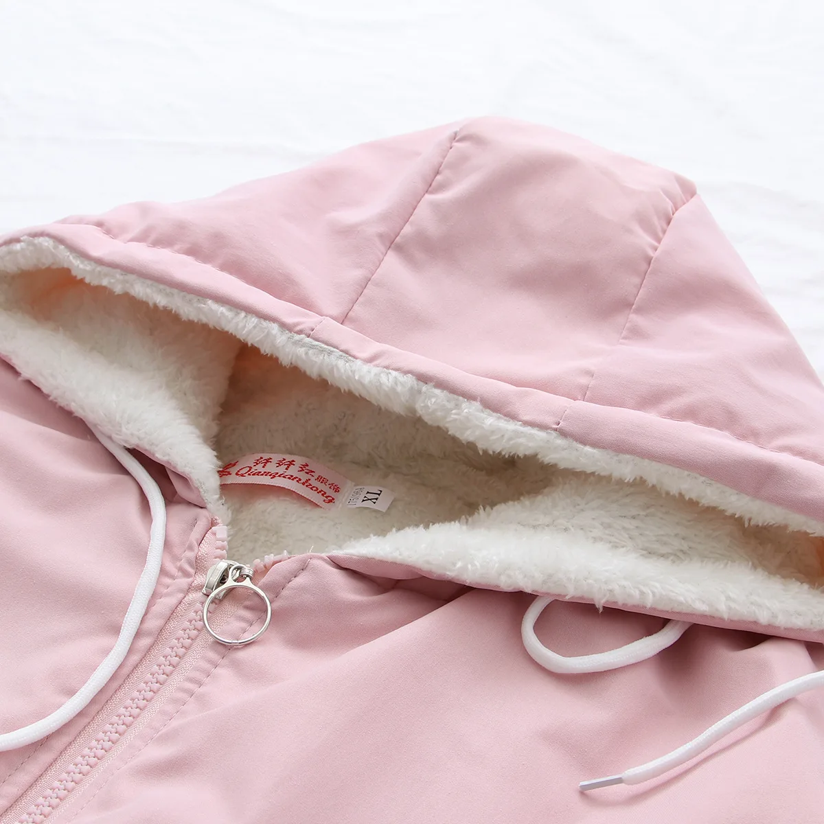 

2019 Autumn And Winter New Style Fashion Mixed Colors Hooded plus Velvet Jacket Women's Loose-Fit Tops Three-Color