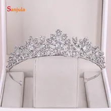 Новые Хрустальные свадебные Короны головной убор со стразами серебряные металлические свадебные диадемы для невесты T163