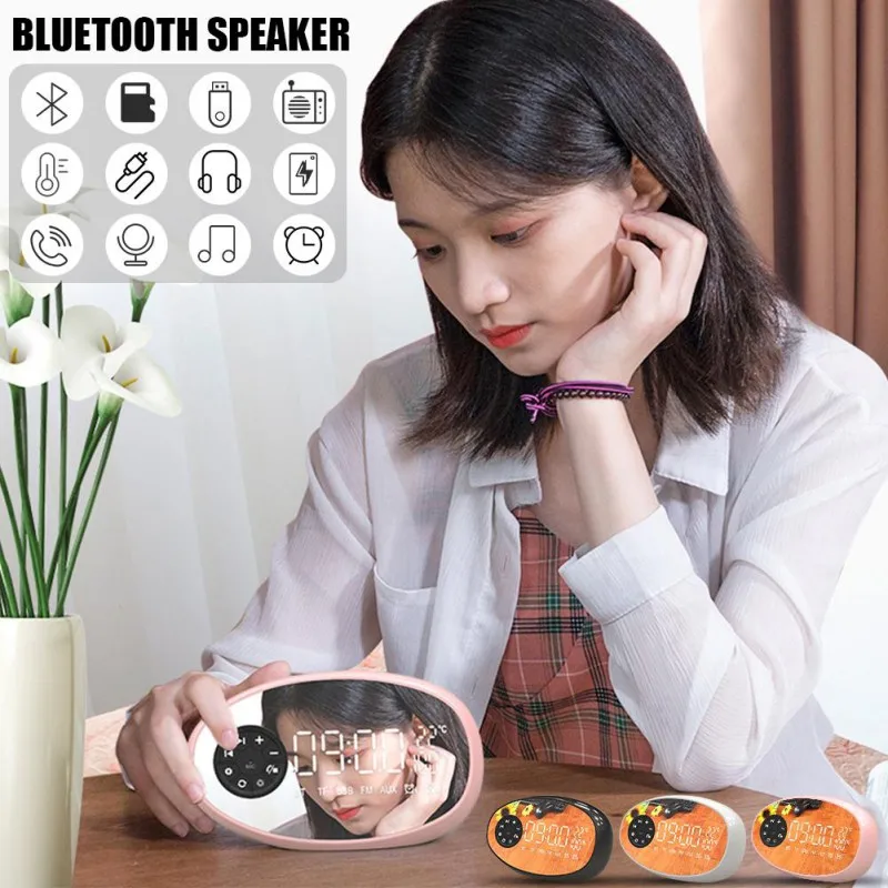 Расширенный динамик Bluetooth динамик температура Радио электронный будильник C карта памяти