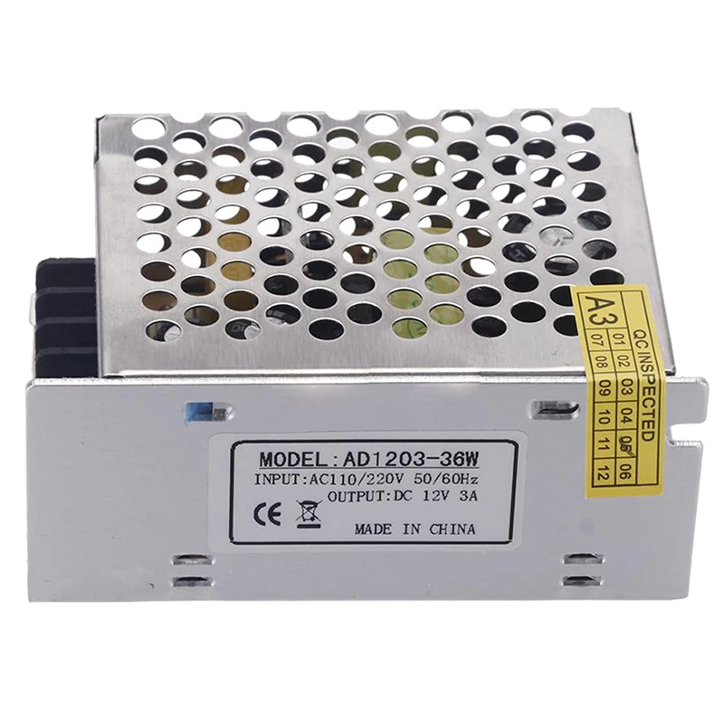AC 100V~ 240V к DC 12V 3A 36W трансформатор напряжения Переключатель Блок питания светодиодной ленты
