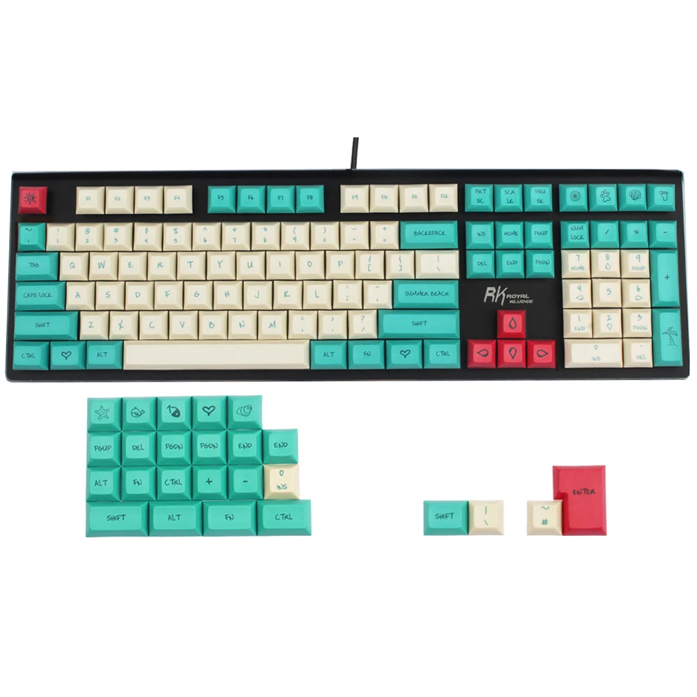 Гавайская тема DSA Keycaps PBT краситель Подложка для Cherry MX Switches 61 63 64 68 84 87 96 108 FC980M ANSI ISO