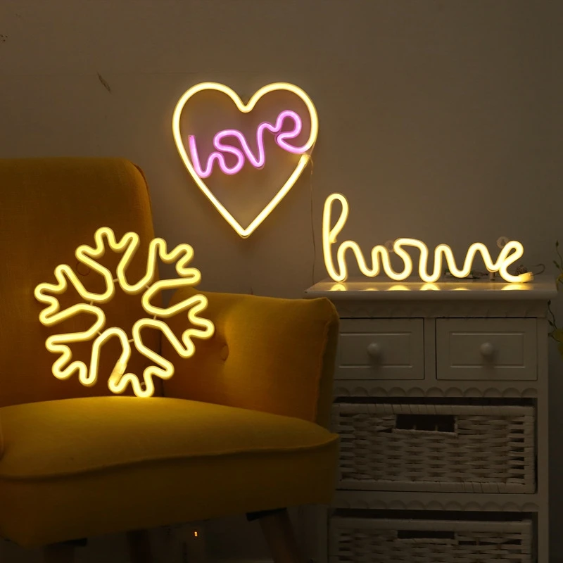 Креативный светодиодный неоновый светильник, знак «сердце любви», украшение для свадебной вечеринки, неоновая лампа на День святого Валентина, юбилей, домашний декор, ночная лампа, подарок