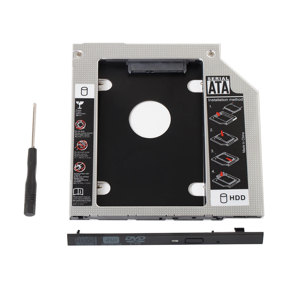 2nd HDD Caddy для 9 5 мм SATA Универсальный тонкий 2 ''SSD жесткий диск чехлы CD DVD