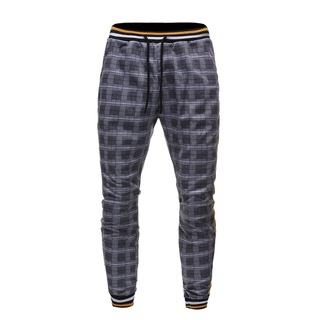 Vogue Pantalones Hombre, Мужские штаны, повседневные длинные спортивные штаны, облегающие клетчатые брюки, беговые джоггеры, спортивные штаны