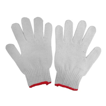 

Pack Of 1 Pair White Protective Cotton Knit Work Gloves, 900g Roving elastic allows for easy on and off flexibility