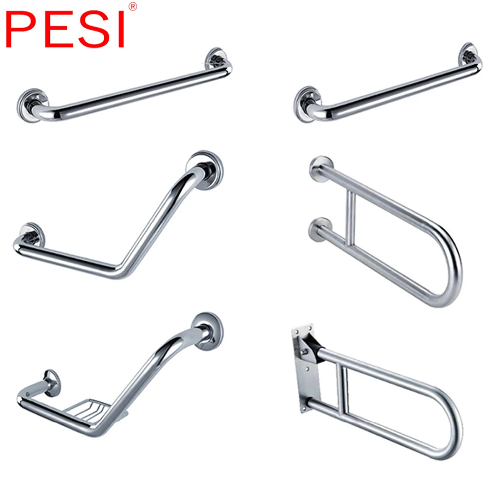 304 Stainless Steel Bathroom Tub Toilet Handrail Elder Shower Grab Safety Rails Bar Handle Towel Rack Soap Dispenser Wall Mount