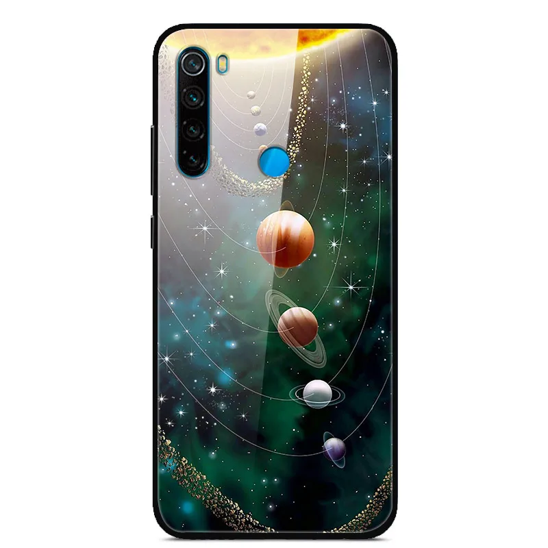 Чехол для Redmi note 8 T, жесткая задняя крышка из закаленного стекла для Xiaomi Redmi Note 8 T, защитный чехол для телефона, силиконовый бампер, чехол для Note8T 8 T