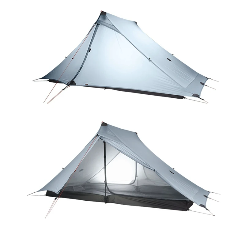 3F UL Шестерни бесштоковый 2 местная палатка 20D силиконовые Сверхлегкий Водонепроницаемый 3 сезон палатки для кемпинга на открытом воздухе Пеший Туризм Lanshan 2 Pro