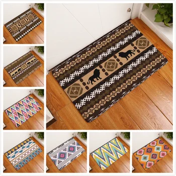 

Home Decor Flannel Miscellaneous Geometric Floor Mats Digital Printing Foot Pads Kitchen Water Absorbing Anti-skid Mat Floor Mat