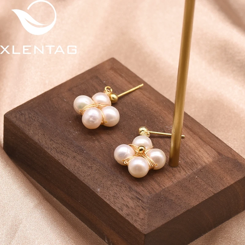 XlentAg серьги-капли из натурального пресноводного жемчуга, 925 пробы, серебра, для женщин, для свадебной вечеринки, оригинальное ювелирное изделие, Kolczyki GE0823