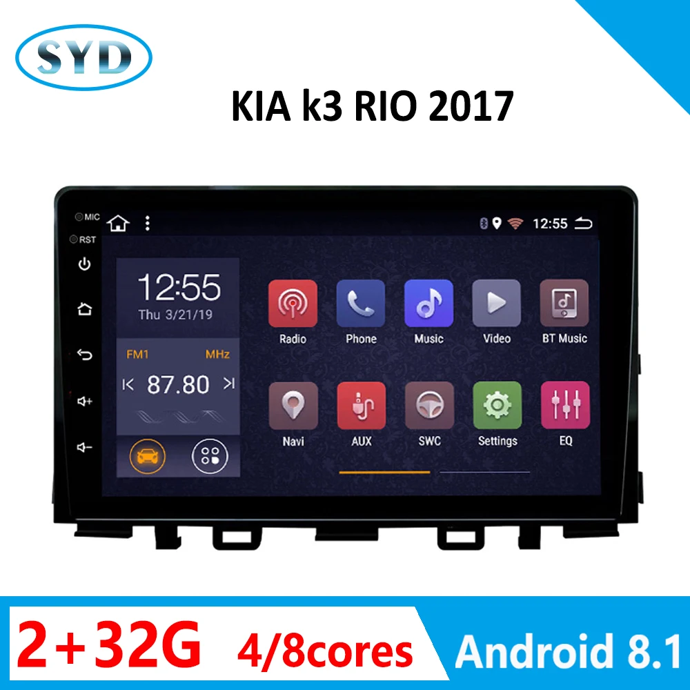 Для Kia Ceed RIO Picanto автомобильный DVD 8 ядер gps navi плеер 2+ 32G поддержка iPhone carplay SWC Android 8,1 " без din