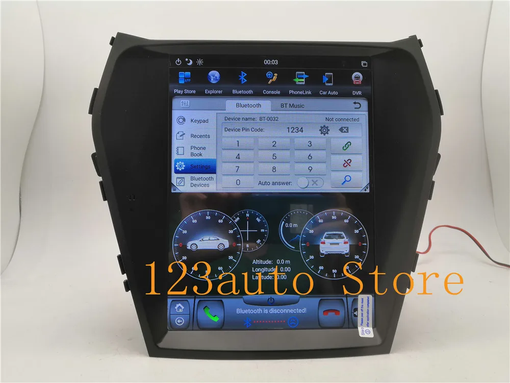10,4 ''вертикальный экран Tesla стиль Android 8,1 автомобильный DVD gps плеер навигация авто радио для hyundai santa Fe ix45 2013- PX6