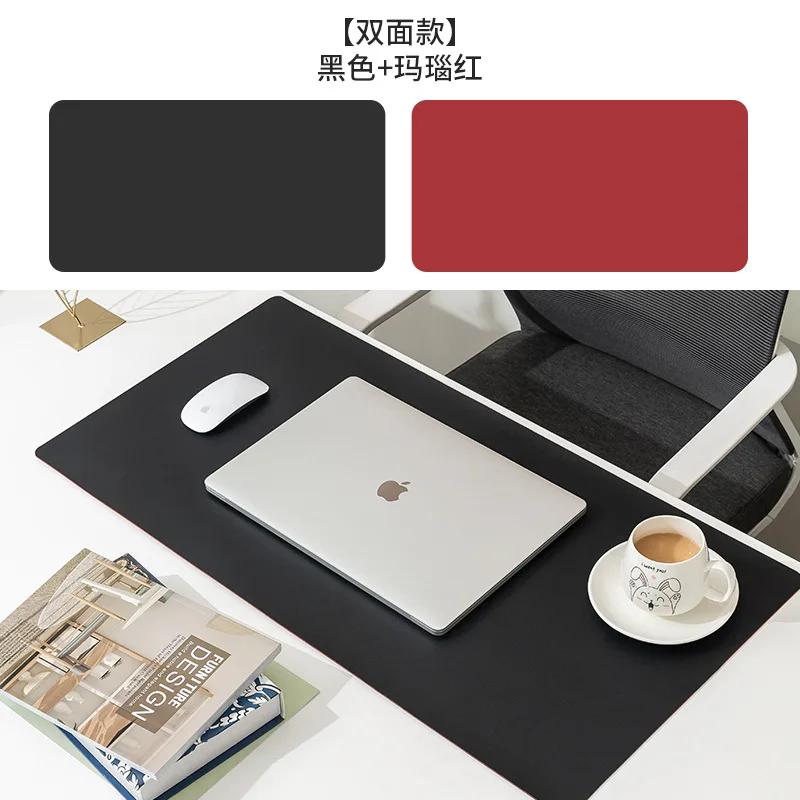 Double-side Portable Large Mouse Pad Gamer Waterproof PU Leather Suede Desk Mat Computer Mousepad Keyboard Table Cover