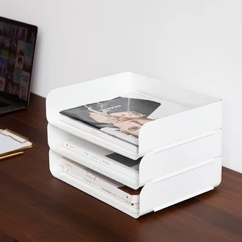 

Stackable Desktop Storage Box Cosmetics Office Books Documents Storage GY88