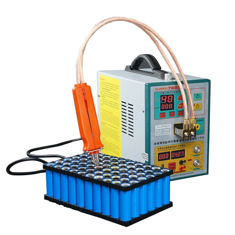 Lithium battery assembly test station SUNNKKO 788S-PRO with 70B Lithium battery spot welding machine 18650 board stainless