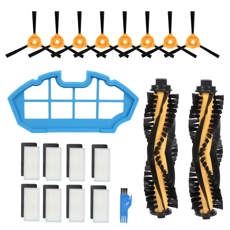 Accessory Kit for Deebot N79S and N79 Robotic Vacuum Cleaner - 2 Main Brush +1 Primary Filter + 8 Filters + 8 Side Brushes