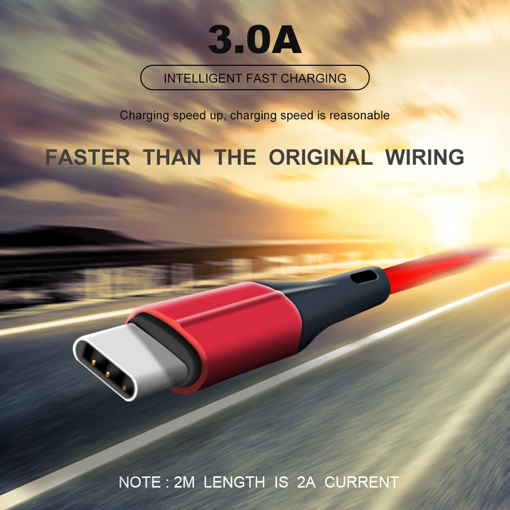Usb type C кабель 3A Быстрая зарядка type-C кабели для Samsung S8 Note 9 A30 huawei p20 Xiaomi Redmi Note5pro нейлоновая USB C линия передачи данных