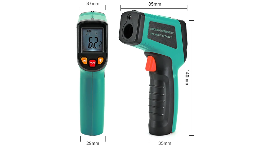 LANNERET инфракрасный термометр с жидкокристаллическим дисплеем Цифровой лазерный Бесконтактный ручной термометрический индикатор пистолет
