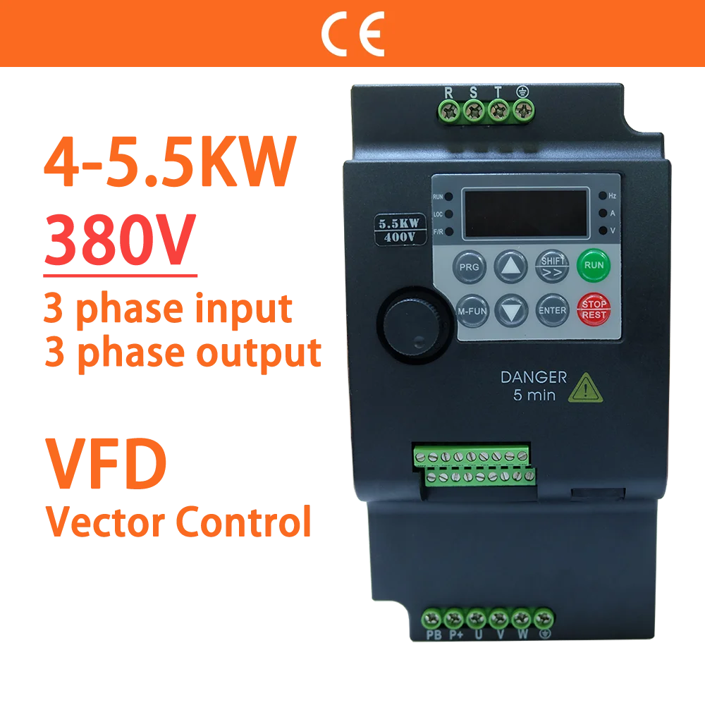 380V 3.7KW/4/5.5KW 5HP/7.5HP Economical VFD Variable Frequency Drive Converter Changer Variator for Motor Speed Control Inverter
