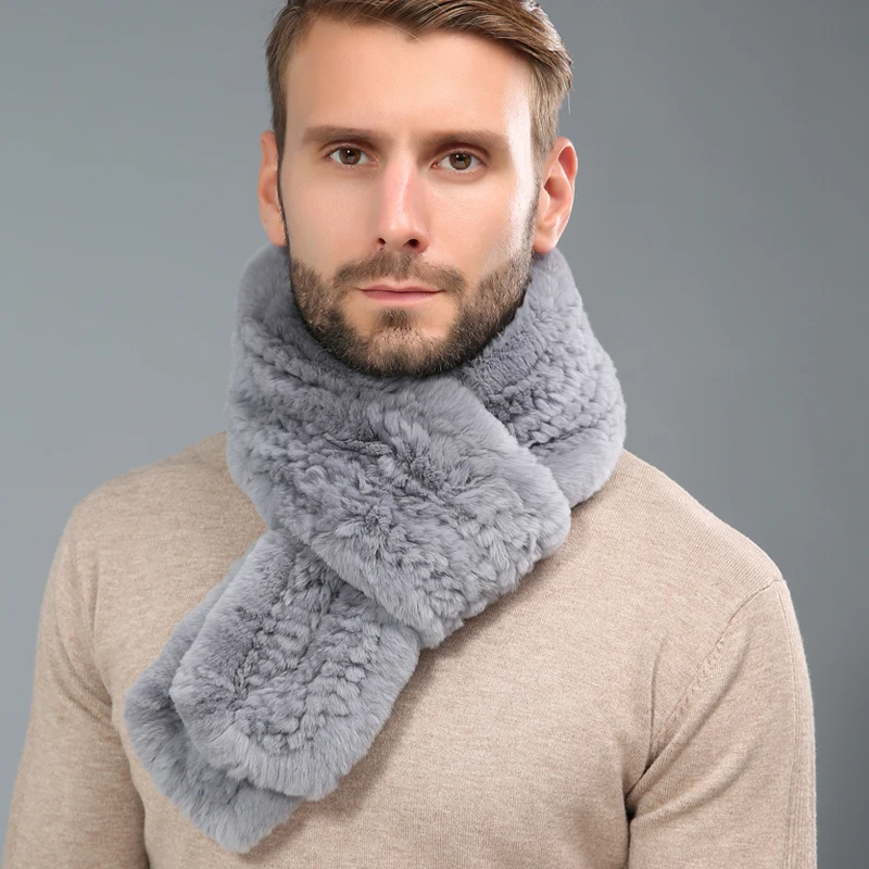 170 см длинный шарф из натурального меха кролика рекс зимний мужской меховой