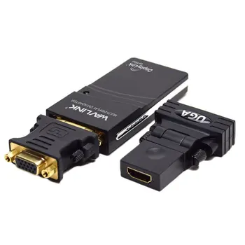 

USB 2.0 to VGA DVI HDMI Video Graphic Adapter Multiple Monitors Display to 1920x1080 Extend Mirror Mode Supports Windows Black