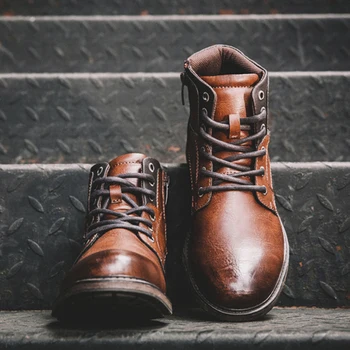 

Size 39~48 Autumn Men ankle boots Retro rubber male boots