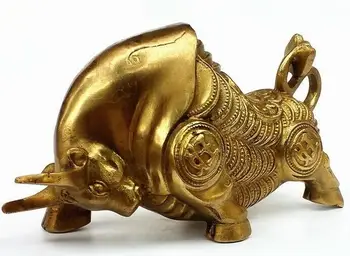 

China Brass statue get rich Bull copper fengshui Statue
