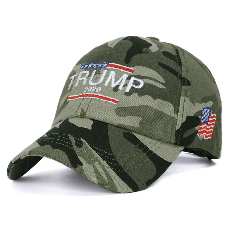 Camo-2 Дональд Трамп, камуфляжная бейсболка с флагом США, бейсболка с вышивкой - Цвет: Camo-2