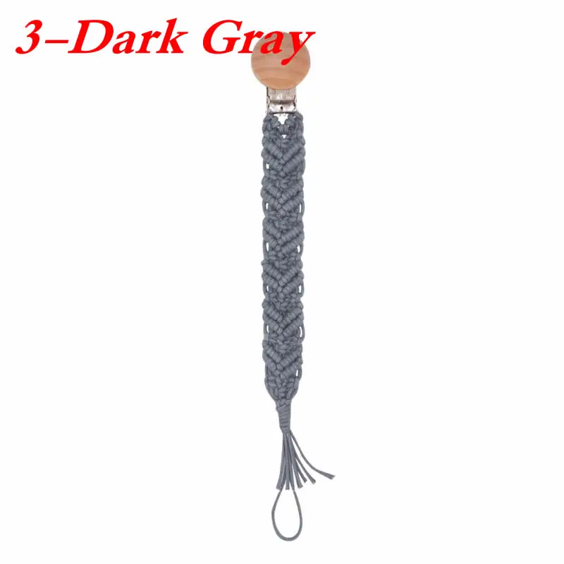 2-Dark Gray Детская винтажная вязаная крючком хлопковая Соска-пустышка серого цвета для маленьких мальчиков и девочек пустышка-пустышка, держатель для пустышки, простая цепочка-пустышка - Цвет: 2-Dark Gray