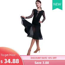 Новая латинская танцевальная одежда женская одежда для взрослых с длинным рукавом спортивная одежда