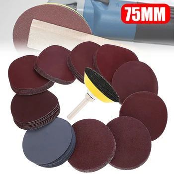 

100pcs 80-3000 Grit Sanding Discs Mixed Sander Sanding Pad with Shank Hook and Loop Sandpaper Polishing Abrasives Tool