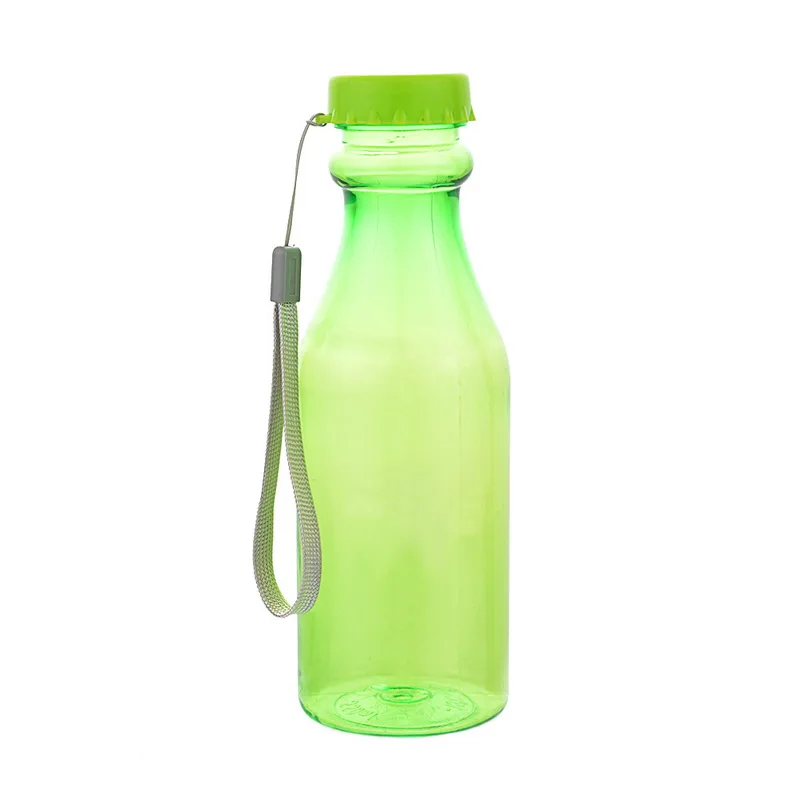 Transparent Green 550 мл спортивные пластиковые бутылки для воды флакон из небьющегося стекла для детей герметичный переносной для Йога, тренировки, фитнес шейкер - Цвет: Transparent Green