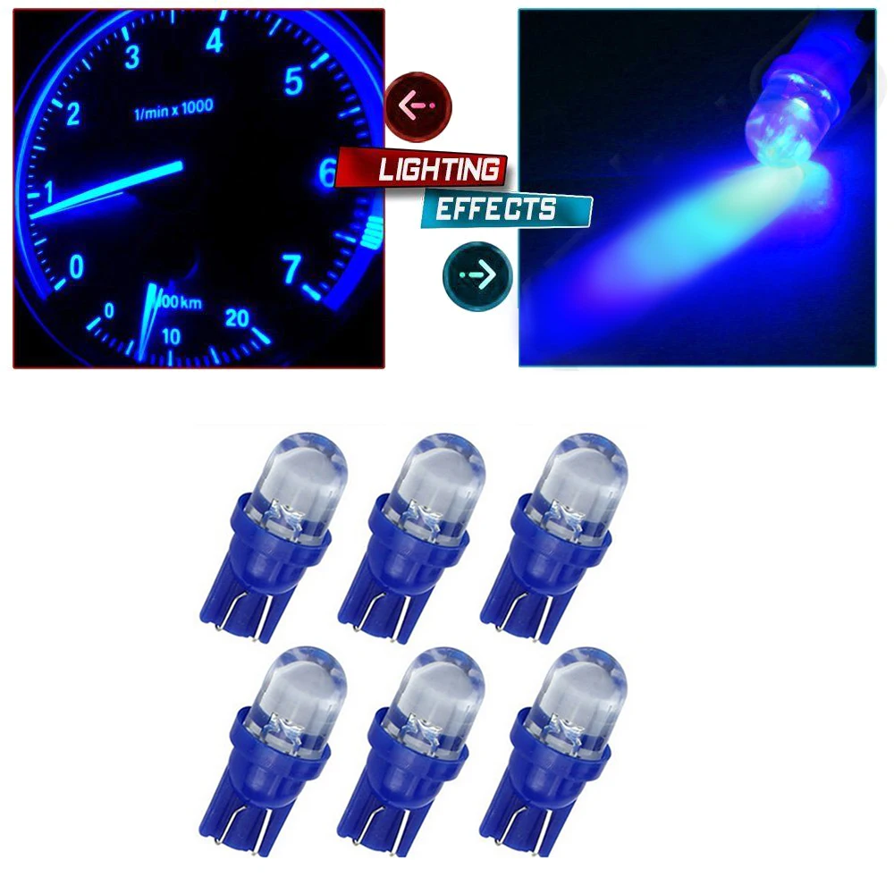 Pack of 6 T10 1W Wedge Car Light Lamp Blub 168 194 2825 LED Interior Lights