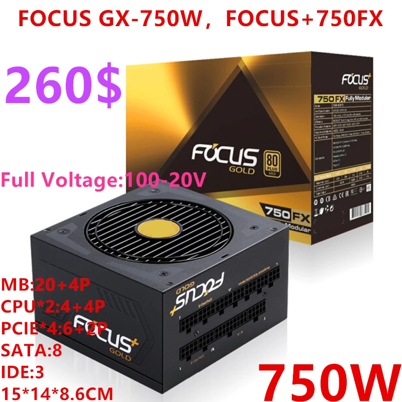 Новый оригинальный блок питания для SeaSonic 80plus золото полный модуль 650W/750W Питание