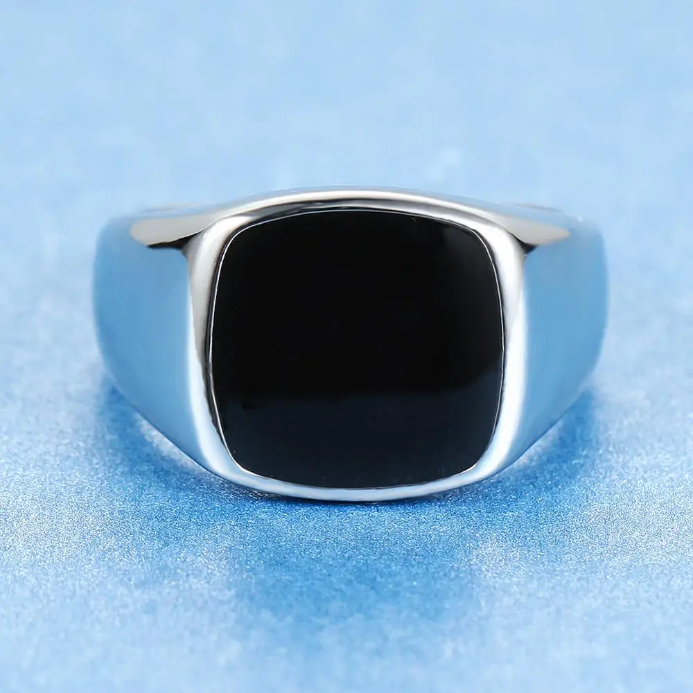 Luxury Men Women Black Round Zircon Ring Fashion Silver Yellow Gold Color Party Ring Vintage Promise Wedding Rings For Couple