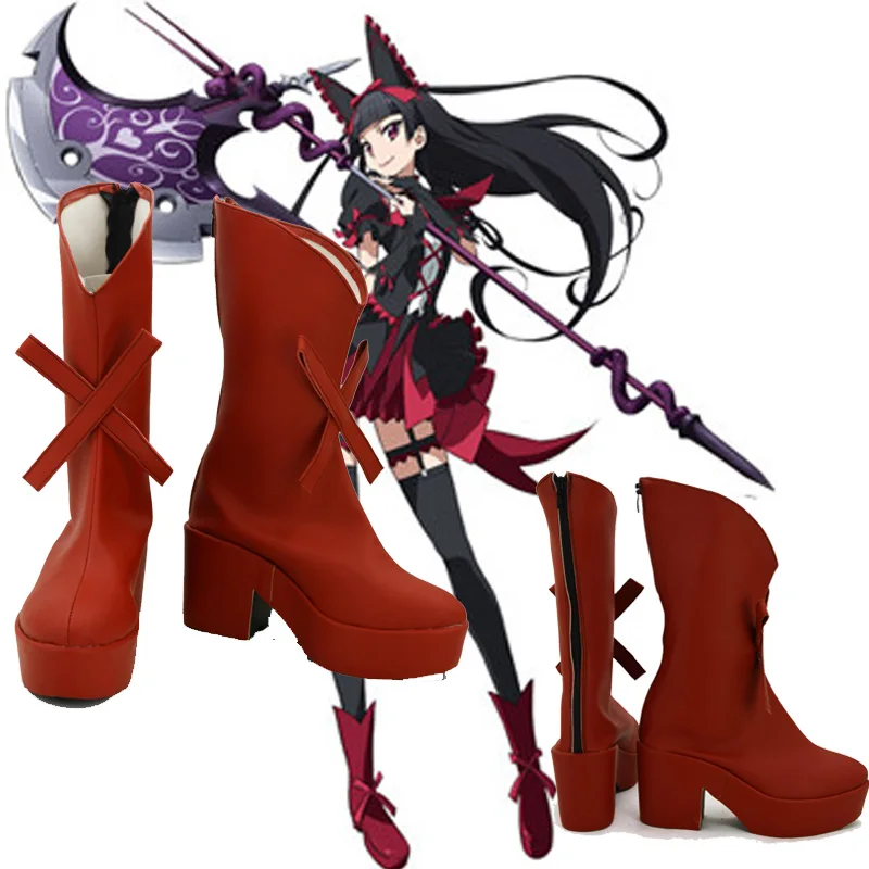 

Gate Jieitai Kanochi nite Kaku Tatakaeri Enryuu-hen Rory Mercury красные сапоги косплей Хэллоуин Вечеринка обувь на заказ Бесплатная доставка