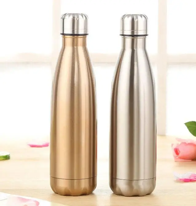 100PCS 350/500ml 보온 컵 진공 플라스크 보온 물병 스테인레스 스틸 단열 음료 병 보온병 진공 휴대용