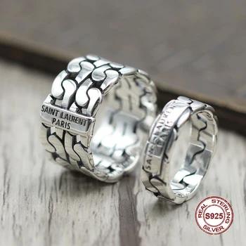 

s925 sterling silver ring Personality trend five-pointed star skeleton closed ring Punk wind style Send a gift Alphabet shaped