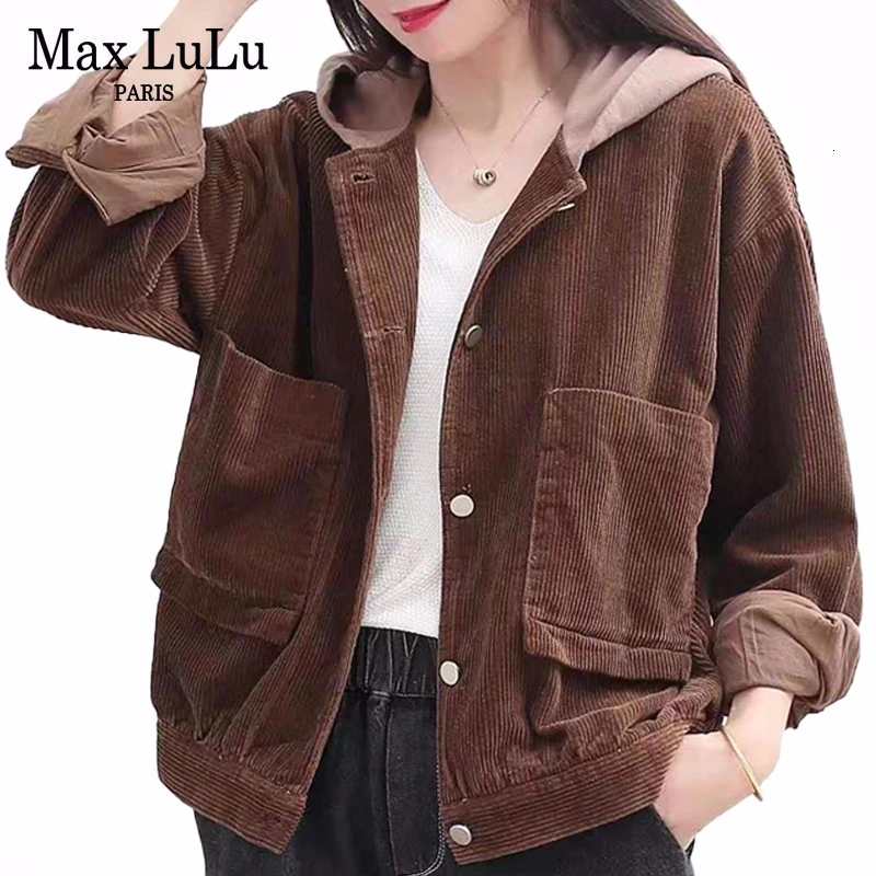 awesome Max LuLu 2019 New Korean Fashion Vintage Streetwear Ladies Hooded Jackets Women Casual Oversized Co