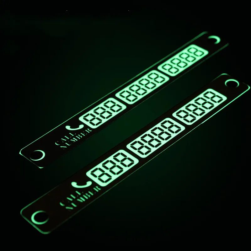 

Temporary Car Parking Card Sticker Telephone Number Notification Night Light Sucker Plate Car Styling Phone Number Card