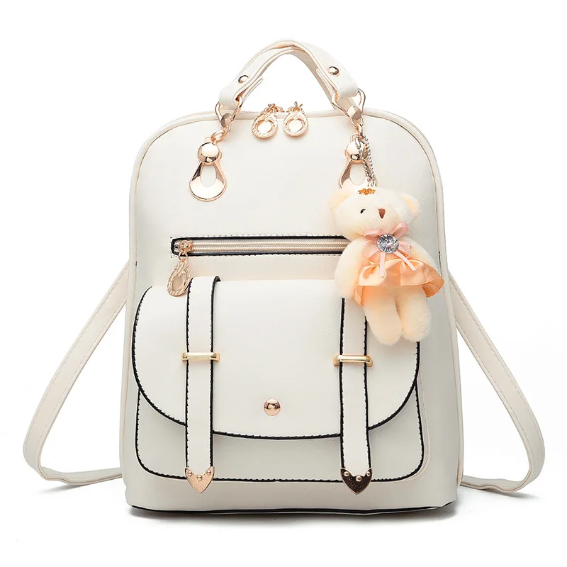 

Fashion Women Backpack High Quality Youth Leather Backpacks for Teenage Girls Female School Shoulder Bag Bagpack black