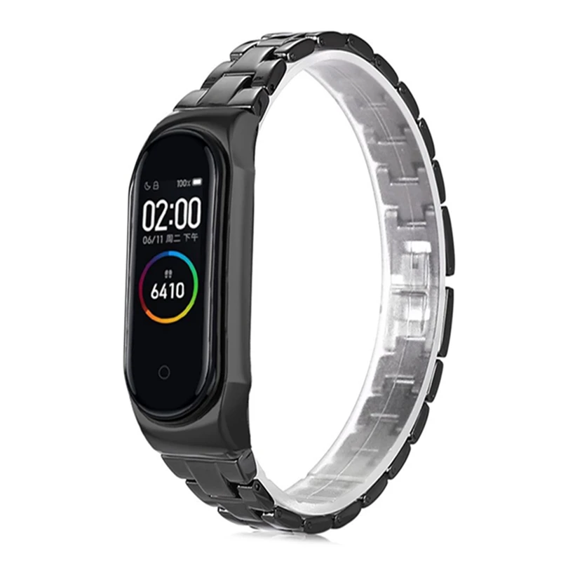 Bakeey Замена нержавеющей стали для часов с пряжкой-бабочкой для Xiaomi Mi Band 4 и 3 Smart Band Золото Серебро модные умные аксессуары